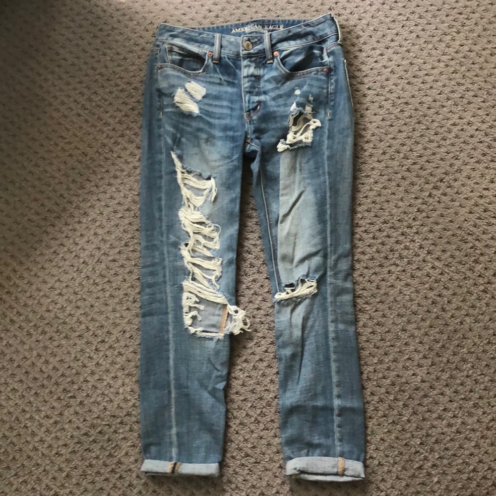 AE distressed boyfriend jeans